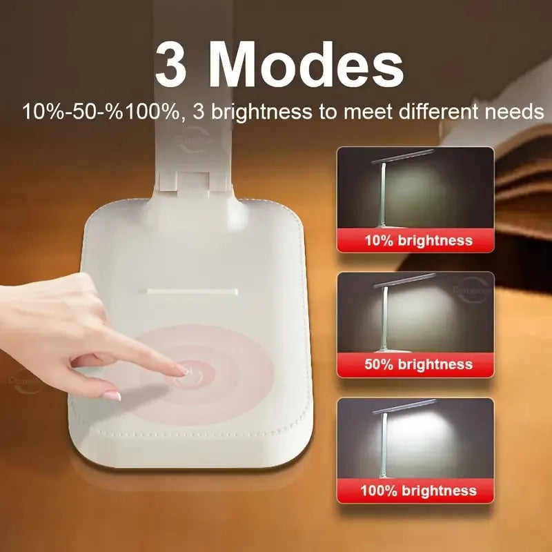 Folding Desk Lamp, USB Touch Control Dimmable Night Light - HyperAll