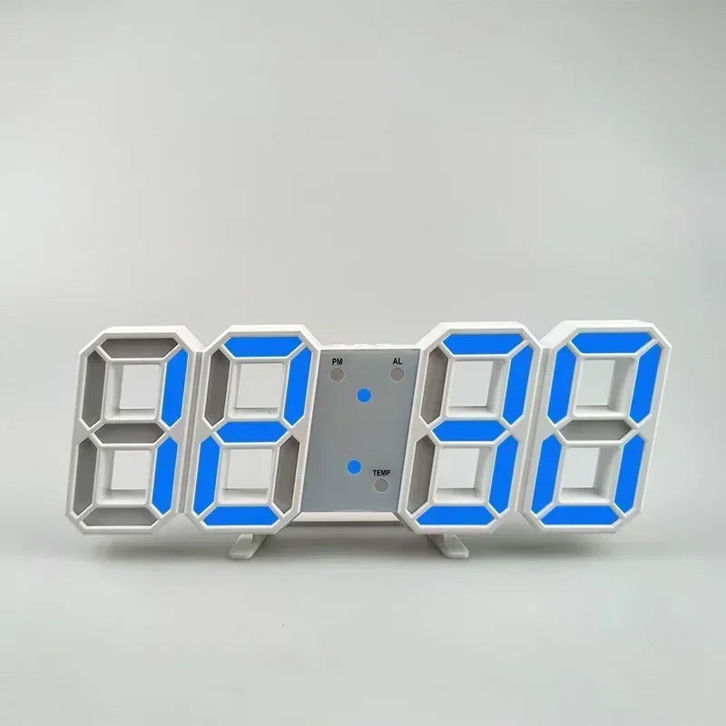 3D LED Digital Alarm Clock Wall Clock Time/date/temperature - HyperAll