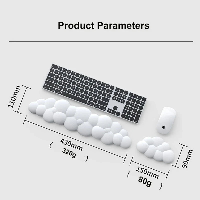 Mouse pad with wrist rest keyboard cloud - HyperAll