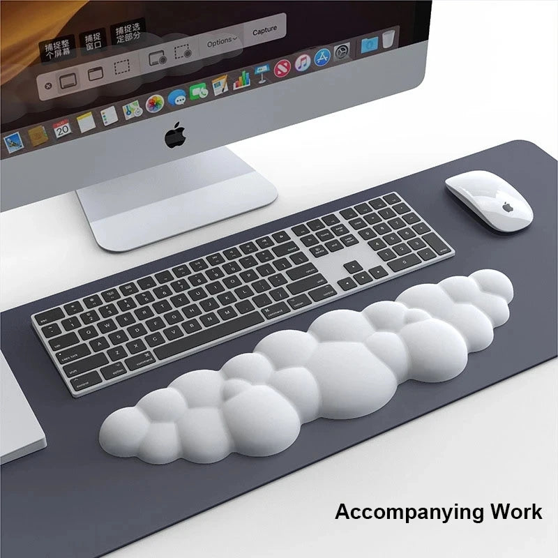 Mouse pad with wrist rest keyboard cloud - HyperAll
