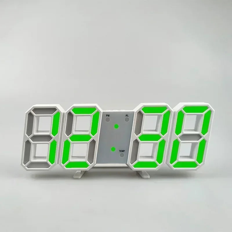 3D LED Digital Alarm Clock Wall Clock Time/date/temperature - HyperAll