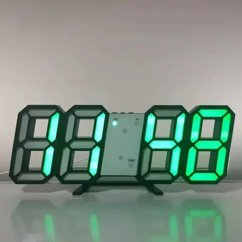 3D LED Digital Alarm Clock Wall Clock Time/date/temperature - HyperAll