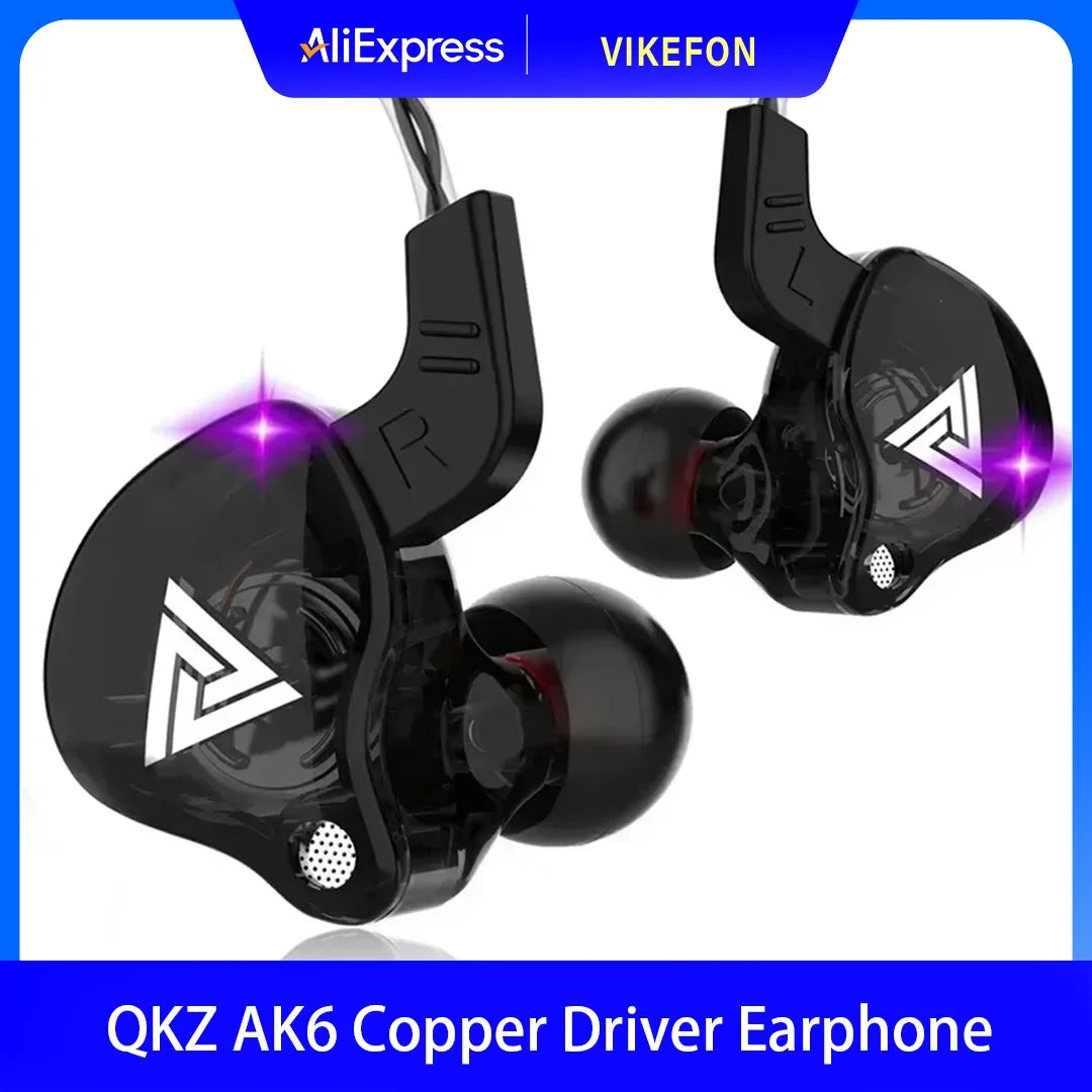VIKEFON QKZ AK6 In Ear Earphone 6 Dynamic Driver Unit Headphone - HyperAll