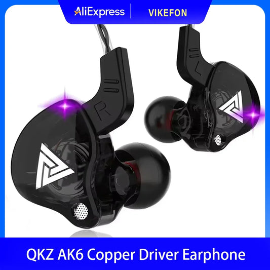 VIKEFON QKZ AK6 In Ear Earphone 6 Dynamic Driver Unit Headphone - HyperAll