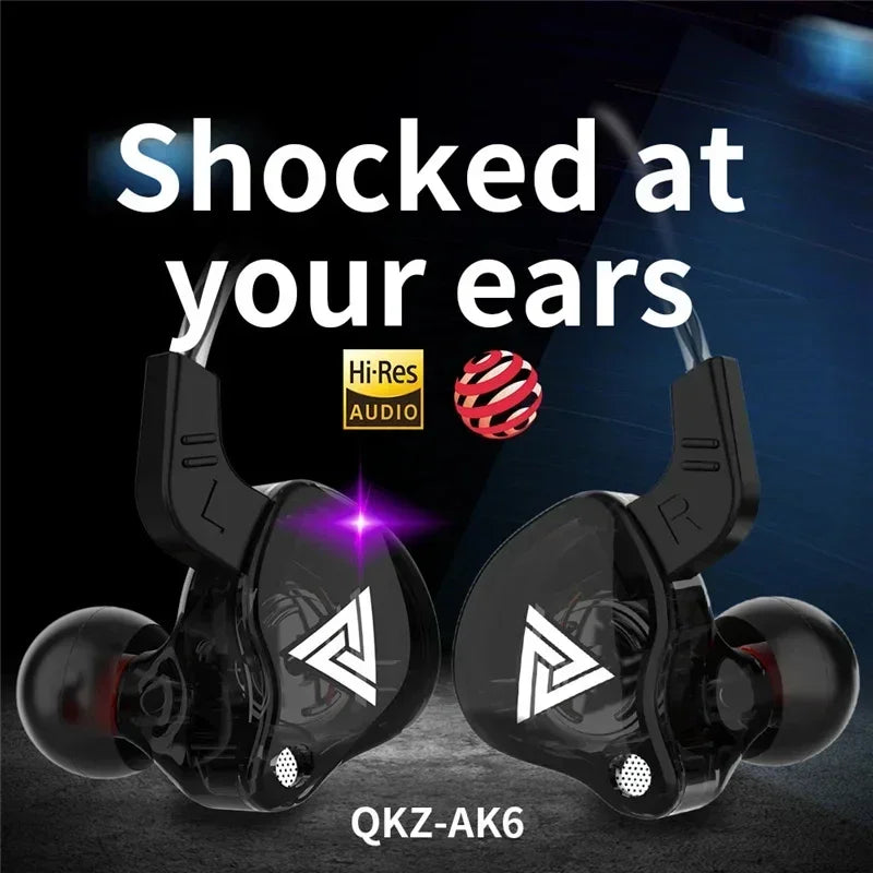VIKEFON QKZ AK6 In Ear Earphone 6 Dynamic Driver Unit Headphone - HyperAll