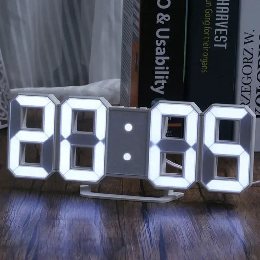 3D LED Digital Alarm Clock Wall Clock Time/date/temperature - HyperAll